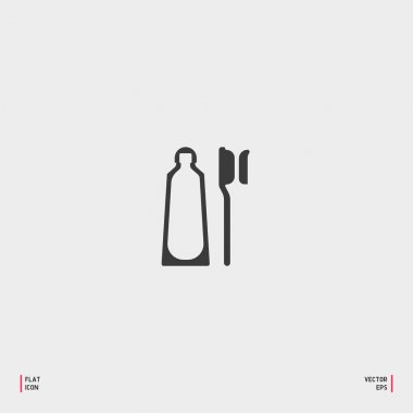 diş fırçası ve diş macunu simgesi