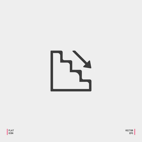 Alt katta simgesi. Ok işareti. Turuncu daire düğmesi simgesi ile. Vektör