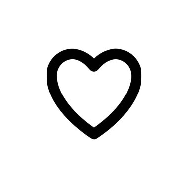 Arka planda kalp ikonu aşk vektörü izole. Moda romantik s