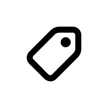 Arkaplanda etiket simgesi satış vektörü izole edildi. Moda tatlı simgesi