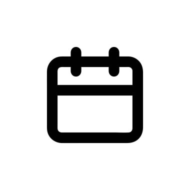 Takvim simgesi anımsatıcı vektörü arkaplanda izole edildi. Modaya uygun.