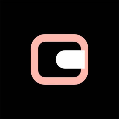 Cüzdan vektör simgesi, para sembolü. Ağ için basit, düz tasarım