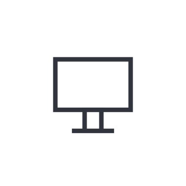 Bilgisayar vektör simgesi, ekran sembolü. Web için basit, düz tasarım