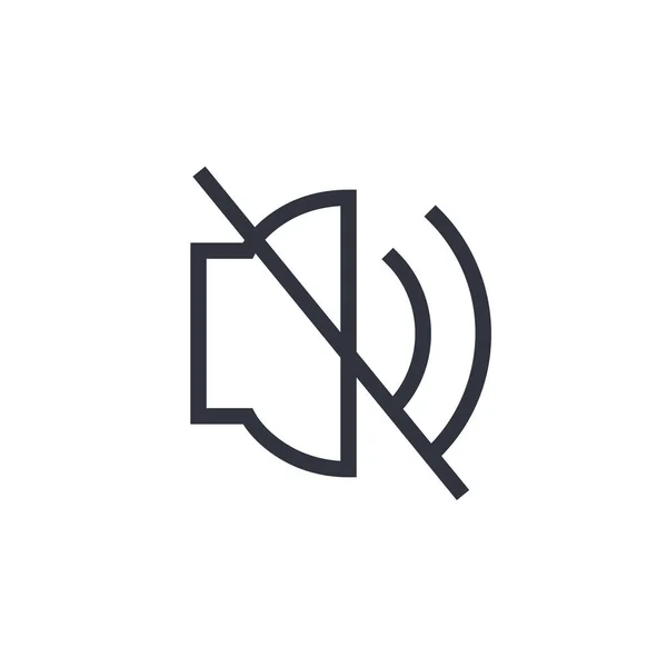 Tyst vektor ikon, ljud symbol. Enkel, platt design för webb eller m — Stock vektor