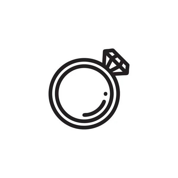 戒指矢量图标 婚礼符号 Web应用程序或移动应用程序的简单 平面设计 — 图库矢量图片