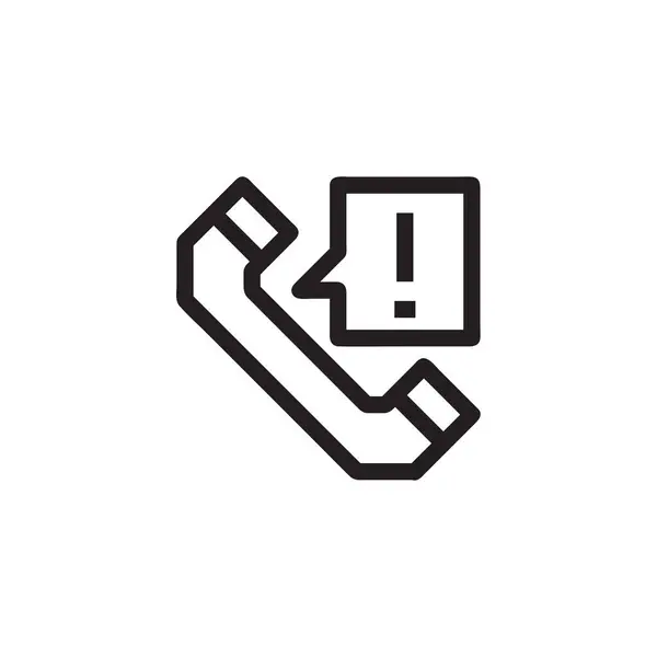 Значок Вектора Оповещения Телефона Символ Вызова Опасности Простой Плоский Дизайн — стоковый вектор