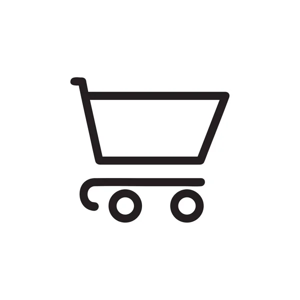 Shopping Cart Vector Icon Basket Symbol Simple Flat Design Web — Stock Vector