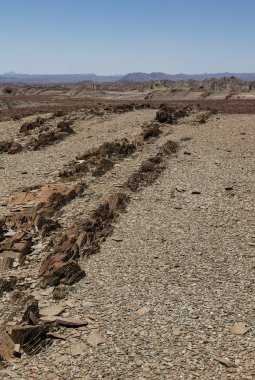 Namibya Damaraland bölgede, toprak katmanları döndü
