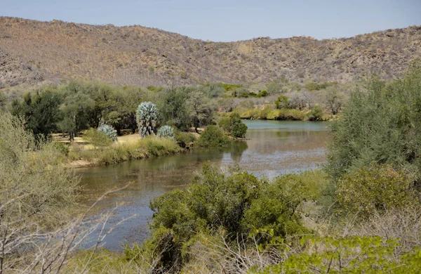 View Kunene River Northern Part Namibia Stock Image