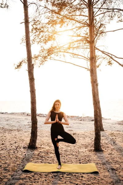 yoga meditation sunset nature girl woman calm asana sea fitness