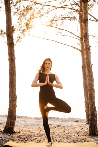 yoga meditation sunset nature girl woman calm asana sea fitness sport