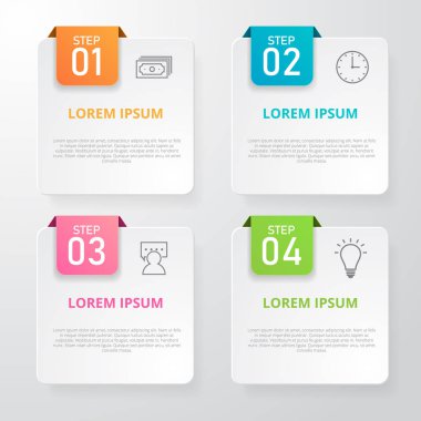 Infographic tasarım şablonu. Kullanılabilir iş, eğitim, web tasarım, afişler, broşürler, el ilanları için. Vektör çizim.