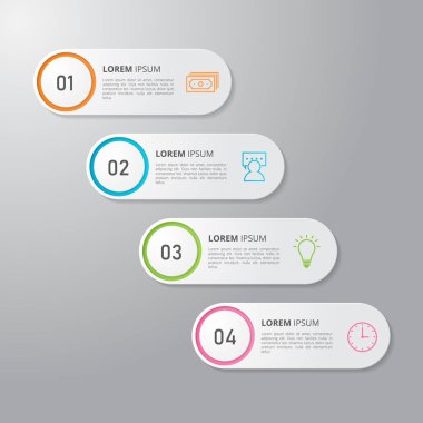 Infographic tasarım şablonu. Kullanılabilir iş, eğitim, web tasarım, afişler, broşürler, el ilanları için. Vektör çizim.
