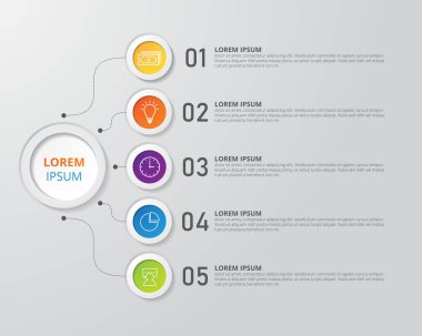 Soyut infographics şablonu. Vektör çizim. Kullanılabilir iş akışı düzeni, diyagram, iş adım seçenekleri, banner, web tasarım için. İş veri görselleştirme.