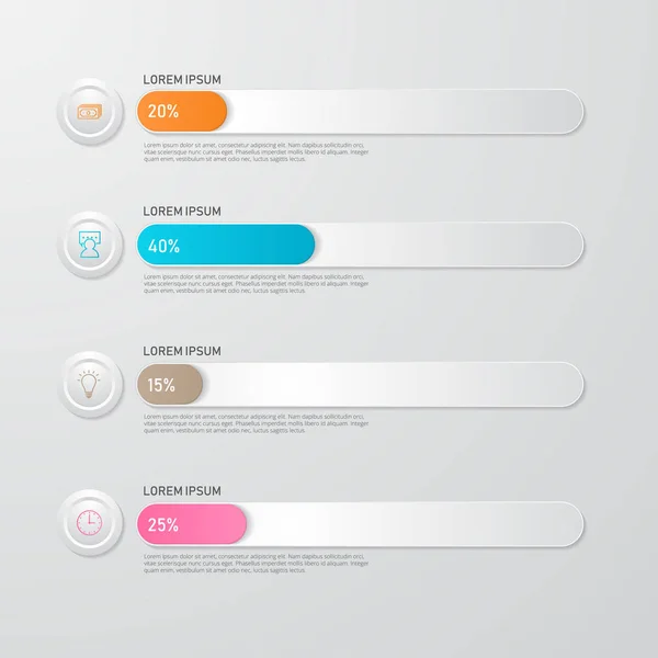 Plantilla Diseño Infográfico Con Porcentaje Puede Ser Utilizado Para Negocios — Vector de stock