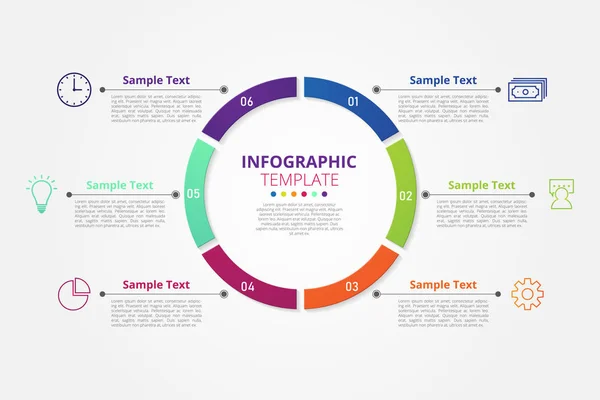 Circle infographics template for business, education, web design, banners, brochures, flyers. Vector illustration.