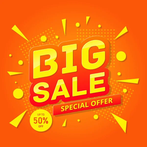 Satış afişi şablonu tasarımı. Vektör illüstrasyonu