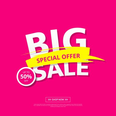 Satış Banner şablon tasarımı. Satış ve indirim. Vektör çizim