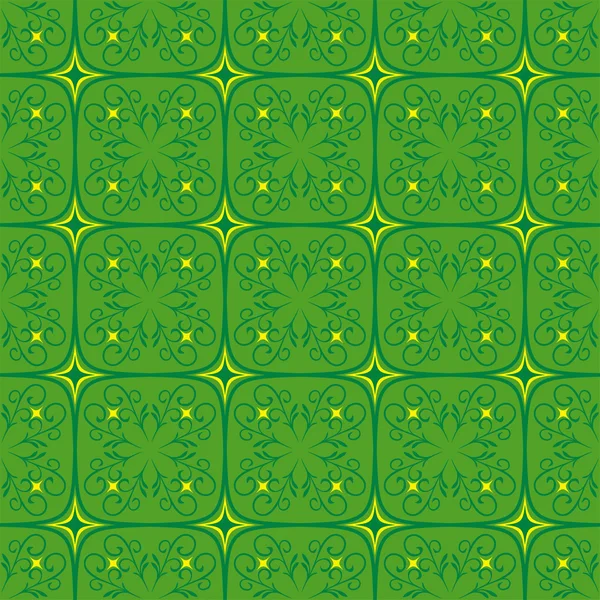 グラフィック抽象的なデザイン壁紙緑花 — ストックベクタ