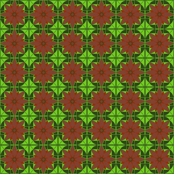 Blume braun rot grün Dreieck Diagramm Muster Vektor-Design — Stockvektor