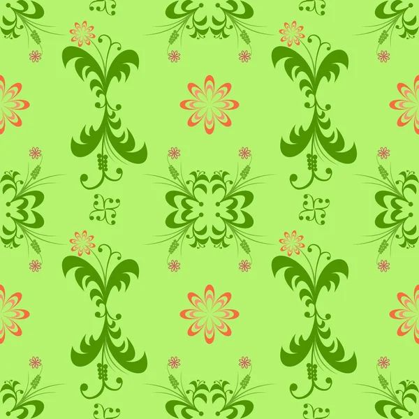 Desen yeşil çiçek kırmızı soyutlama grafik