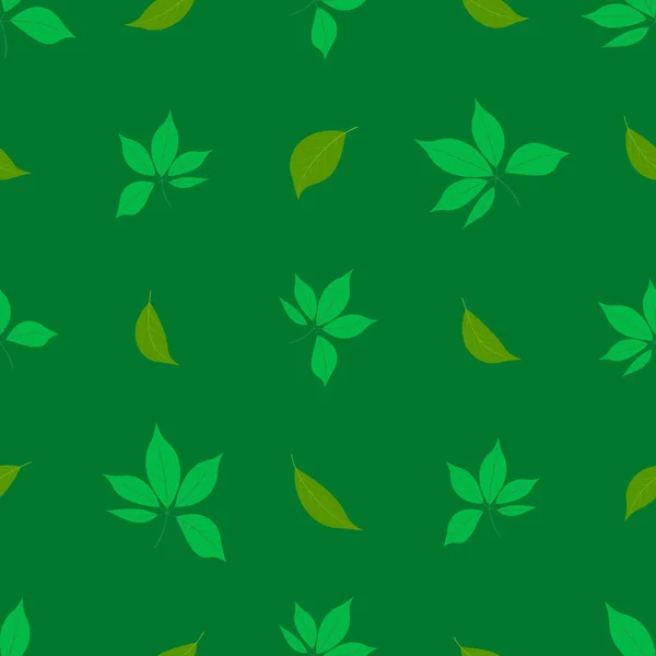 Deja verde abstracción gráficos patrón vector flora — Vector de stock