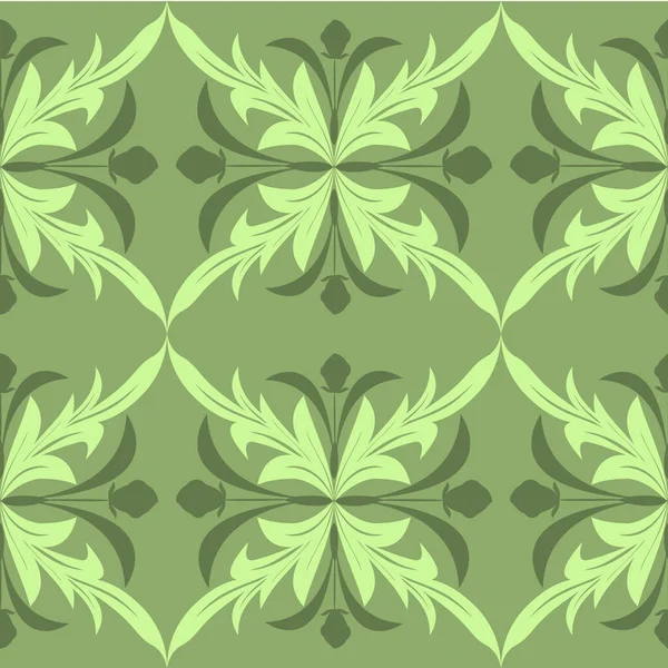 Padrão de abstração geometria folha verde papel de parede flor — Vetor de Stock