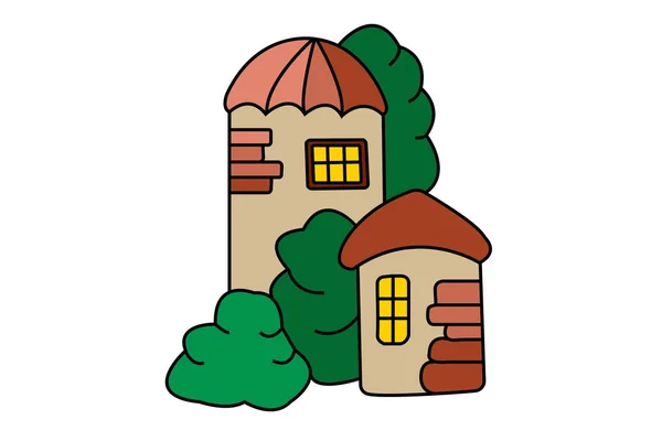 Bonitas Casas Colores Ilustración Vectorial Puede Utilizar Como Fondo Como — Vector de stock