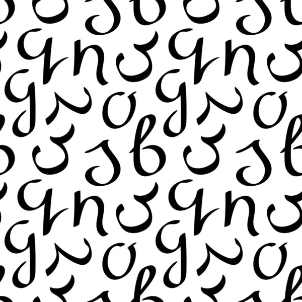 Patrón sin costura vectorial con letras del alfabeto. Ilustración de garabatos dibujada a mano. Fondos, textil, papel de regalo — Archivo Imágenes Vectoriales