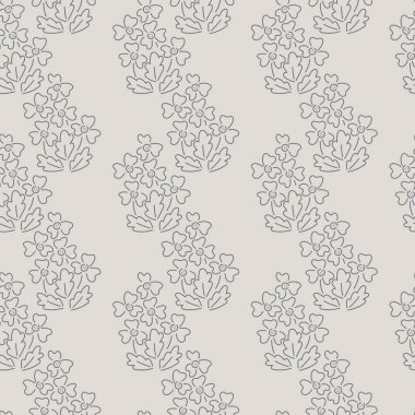 Kusursuz arka plan, el çizimi buketler, basit stilize çiçeklerden oluşan dalgalı dikey çizgiler. .