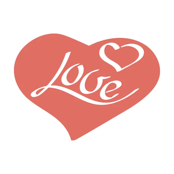 Liebe Pinsel handgezeichneten Schriftzug. Vektor romantische Grußkarte, Valentinstag, Geburtstag und andere — Stockvektor