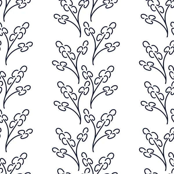 Fondo sin costura vectorial. Ramas estilizadas de flores de Muscari. diseño clásico . — Archivo Imágenes Vectoriales