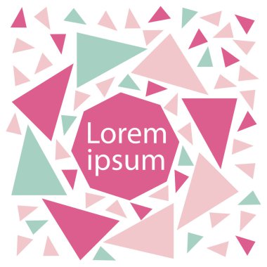 Tasarım için soyut geometrik arkaplan dokusu. Üç renkli büyük ve küçük üçgenler. Vektör paneli şablonu .