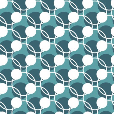 Pırıl pırıl benekli desen. Yuvarlak hücreli ızgara, Vektör arkaplan Beyaz ve Mavi