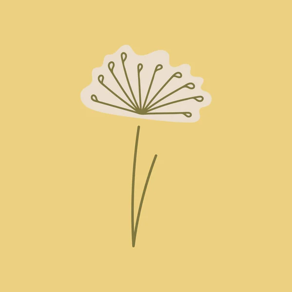 Vektor Delikat stiliserade maskros blommor. Doodle logotyp kontur design illustration isolerad — Stock vektor