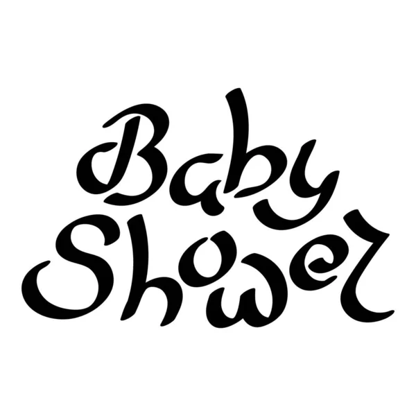 Babydusche, Text. Freie Hand Schriftzug auf weißem Hintergrund — Stockvektor