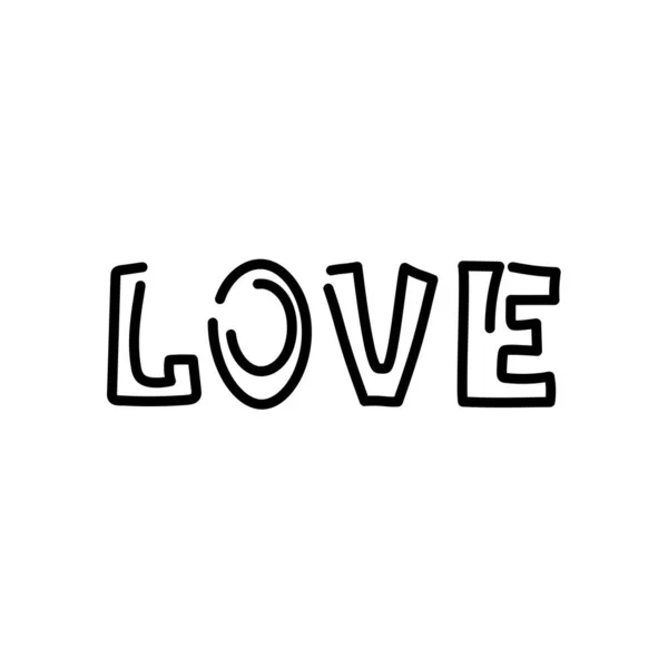 Liefde, handgeschreven zinnen. Handgetekende romantische kaarten. Vector op witte achtergrond — Stockvector