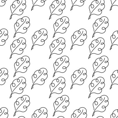 Basit çizgilerle sürekli meşe yaprakları çiziyor. Kusursuz desen. Bir çizgi desen tasarımı.
