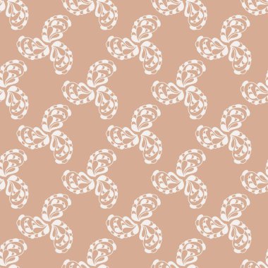 Dekoratif doku, soyut el çizimi. Üç elementin bileşimi. Kusursuz vektör arkaplanı