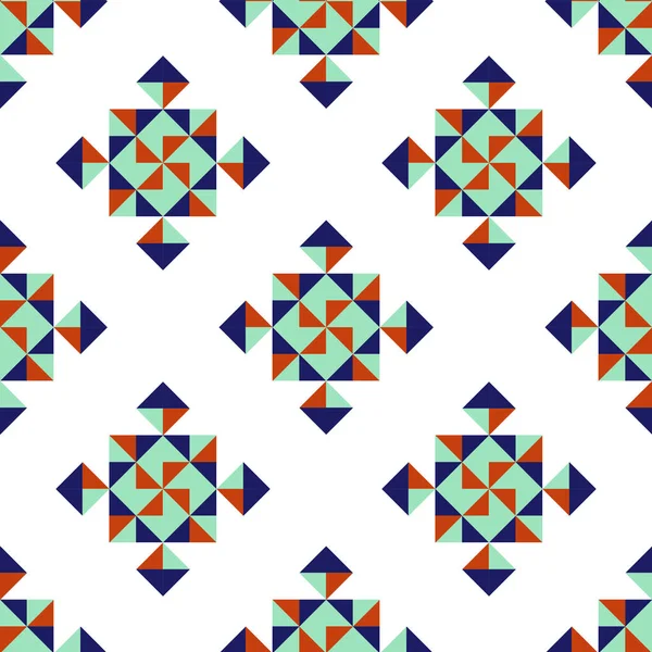 Fond sans couture géométrique. Modèle vectoriel coloré de triangles lumineux sur fond blanc — Image vectorielle