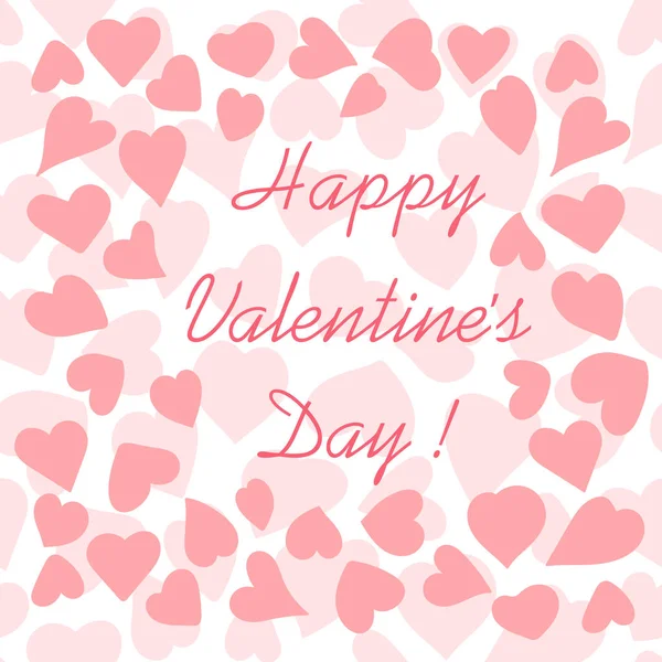 Kaart voor Valentijnsdag 14 februari, banner, poster. Leuke roze hartjes van verschillende vormen. Handgetekende vectorillustratie voor romantisch design — Stockvector