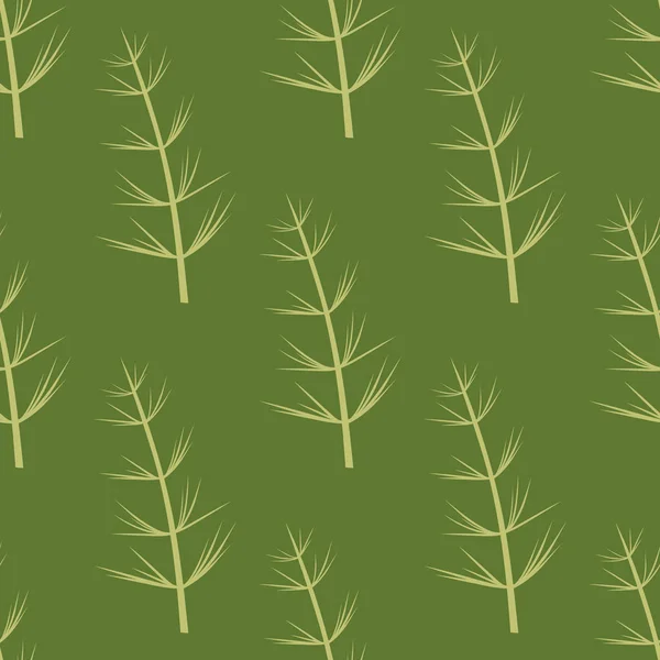 Seamless Botanical pattern. Horsetail, a medicinal plant. Vector hand-Drawn background for surface design — 스톡 벡터