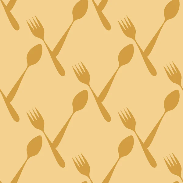 Patrón sin fisuras sobre el tema de la cocina, restaurantes. Cubertería, Utensilios de cocina. Diseño plano de manteles, servilletas, papel pintado y otras superficies. Ilustración vectorial — Archivo Imágenes Vectoriales