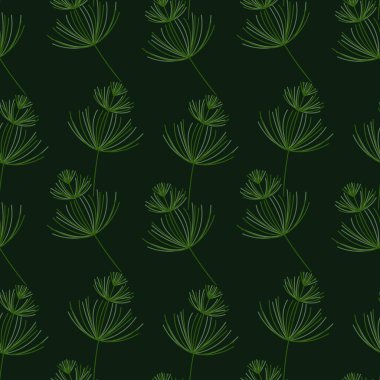 Kusursuz botanik desen. At kuyruğu, tıbbi bir bitki. Yüzey tasarımı için vektör el çizimi arkaplan.