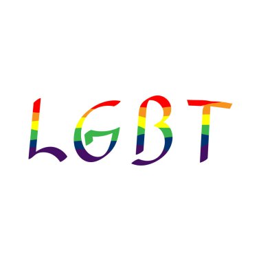 Gökkuşağı harfleri. Lgbt. Gökkuşağı. Lezbiyen, gey, biseksüel ve transseksüel. Vektör illüstrasyonu