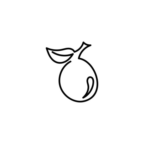 Ícone de ameixa em estilo esboço, isolado em um fundo branco. Frutos de verão ricos em vitaminas, vegetarianismo, ilustração vetorial. Para web e aplicativos — Vetor de Stock