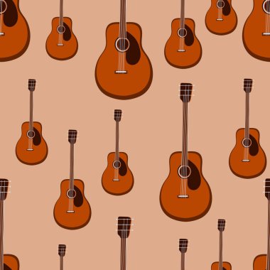 Gitarın izi yok. Telli müzik aleti. Vektör illüstrasyonu .