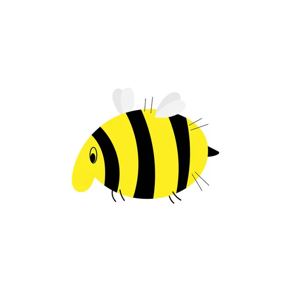 Мила Каракулева Бджола Векторна Ілюстрація Намальована Рукою Чорно Білий Жовтий — стоковий вектор