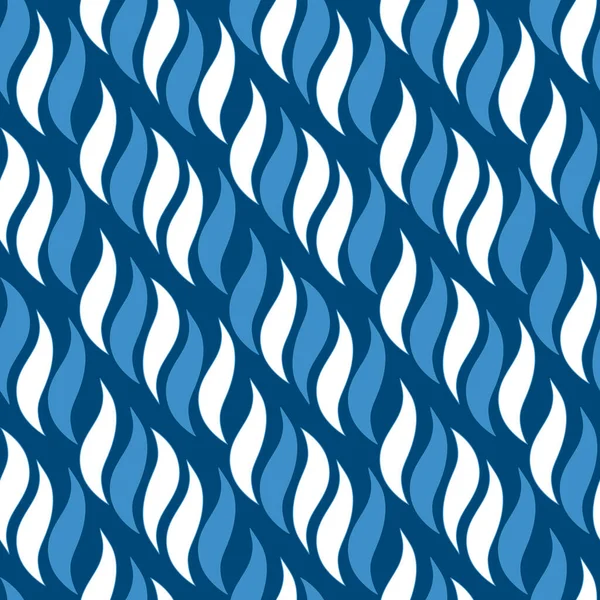 Векторный Бесшовный Рисунок Волнистыми Абстрактными Элементами Наклонные Полосы Бело Голубые — стоковый вектор