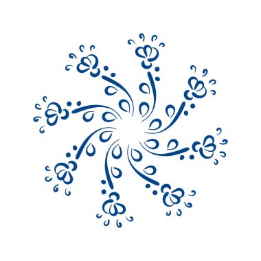 Vektör Botanik bileşimi, çiçek mandala. Tasarımınız için basit el yapımı elementler. Doodle tarzı.
